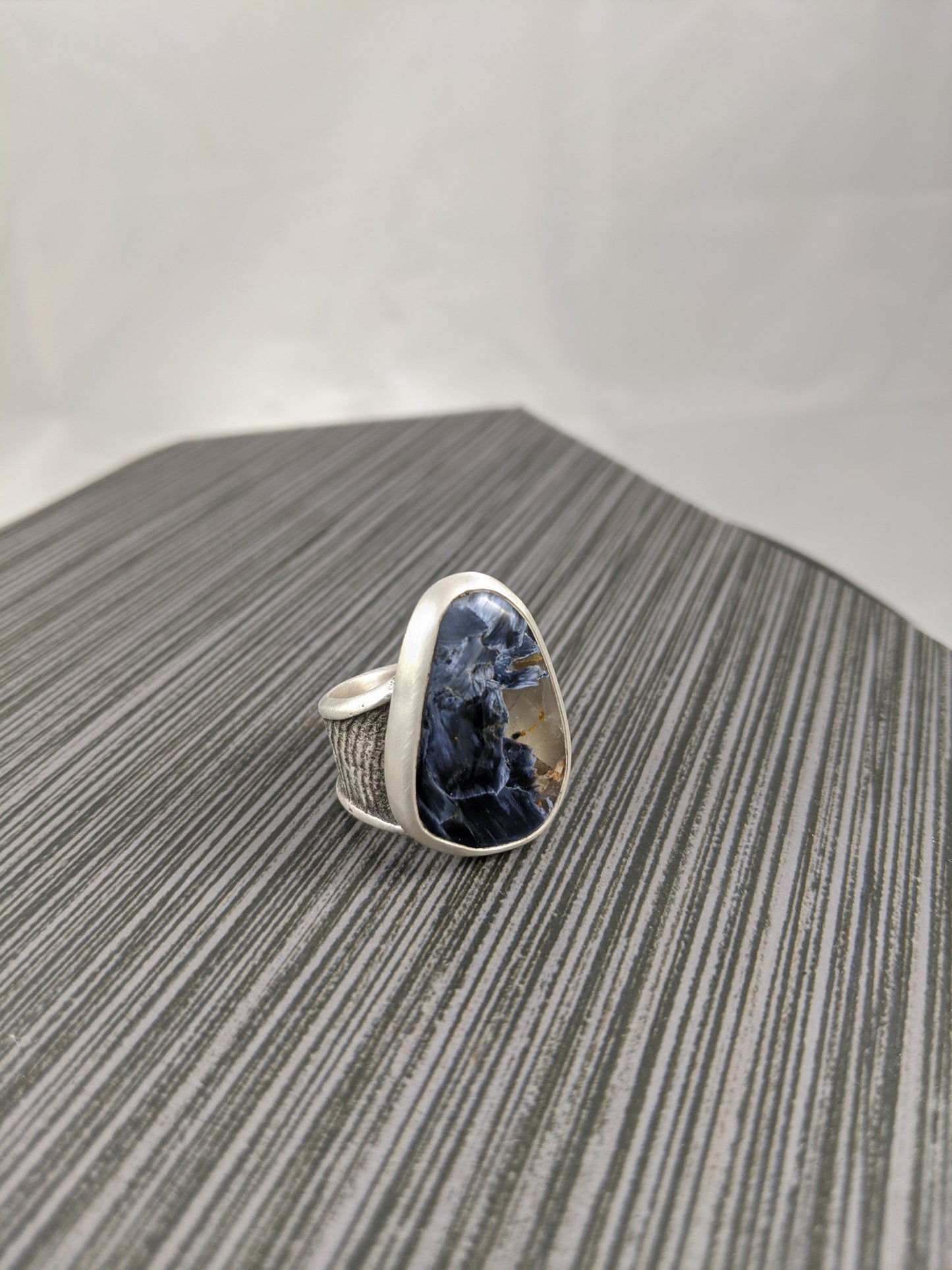 Pietersite Cuttlebone Statement Ring