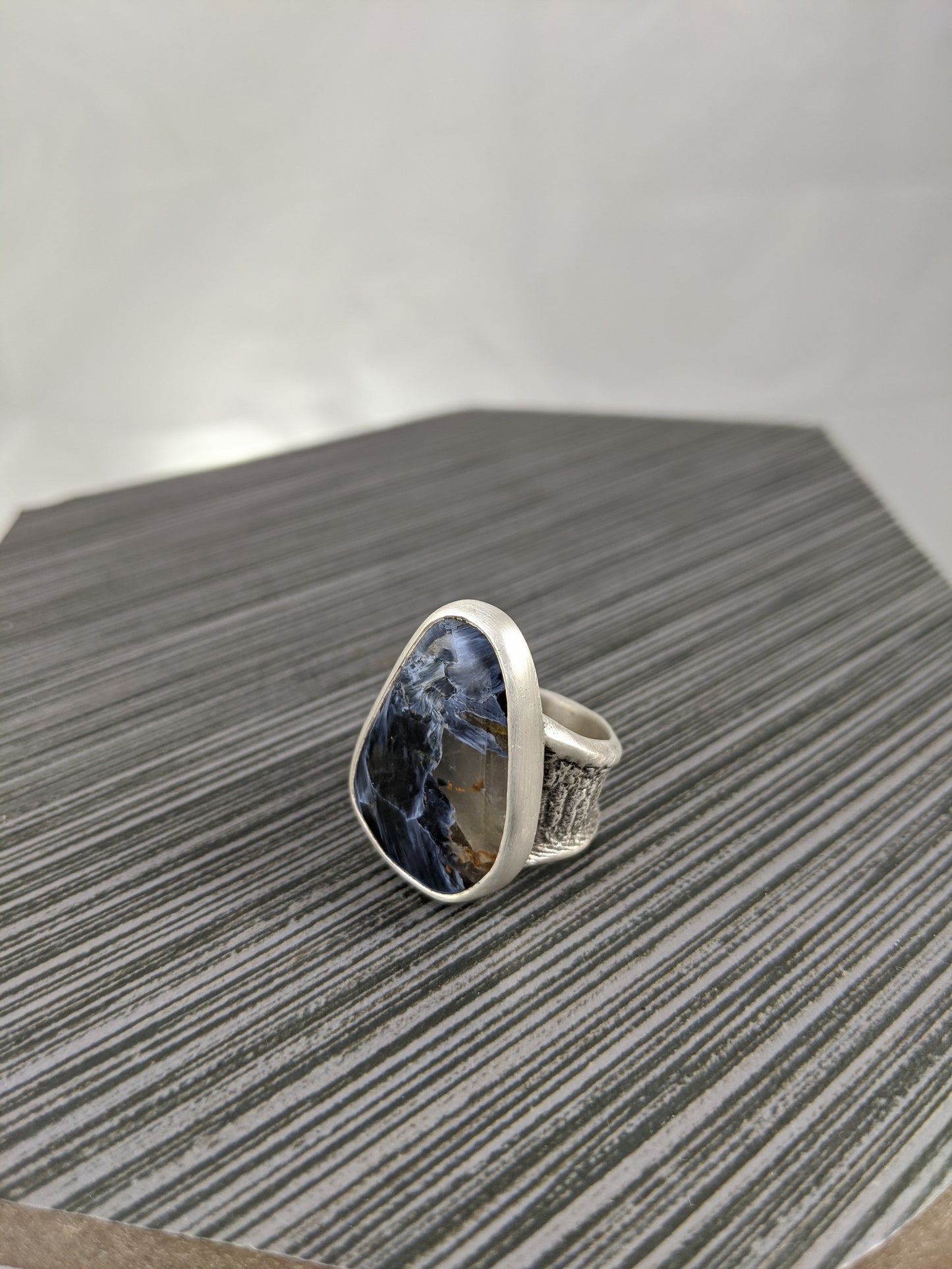 Pietersite Cuttlebone Statement Ring