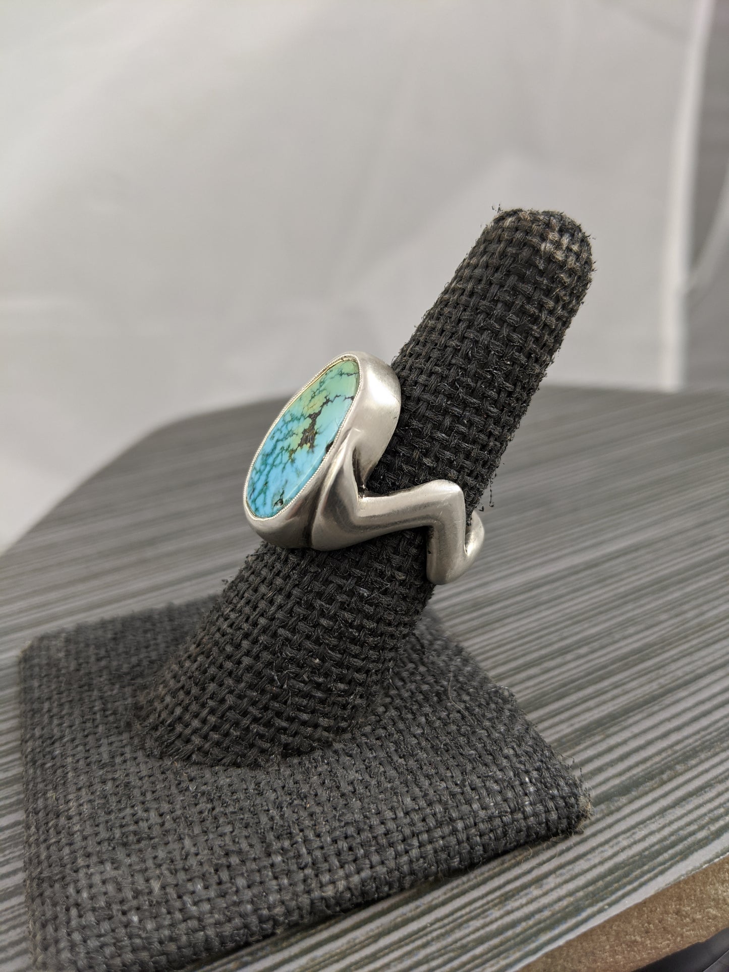 Zig-Zag Blue Moon Turquoise Ring