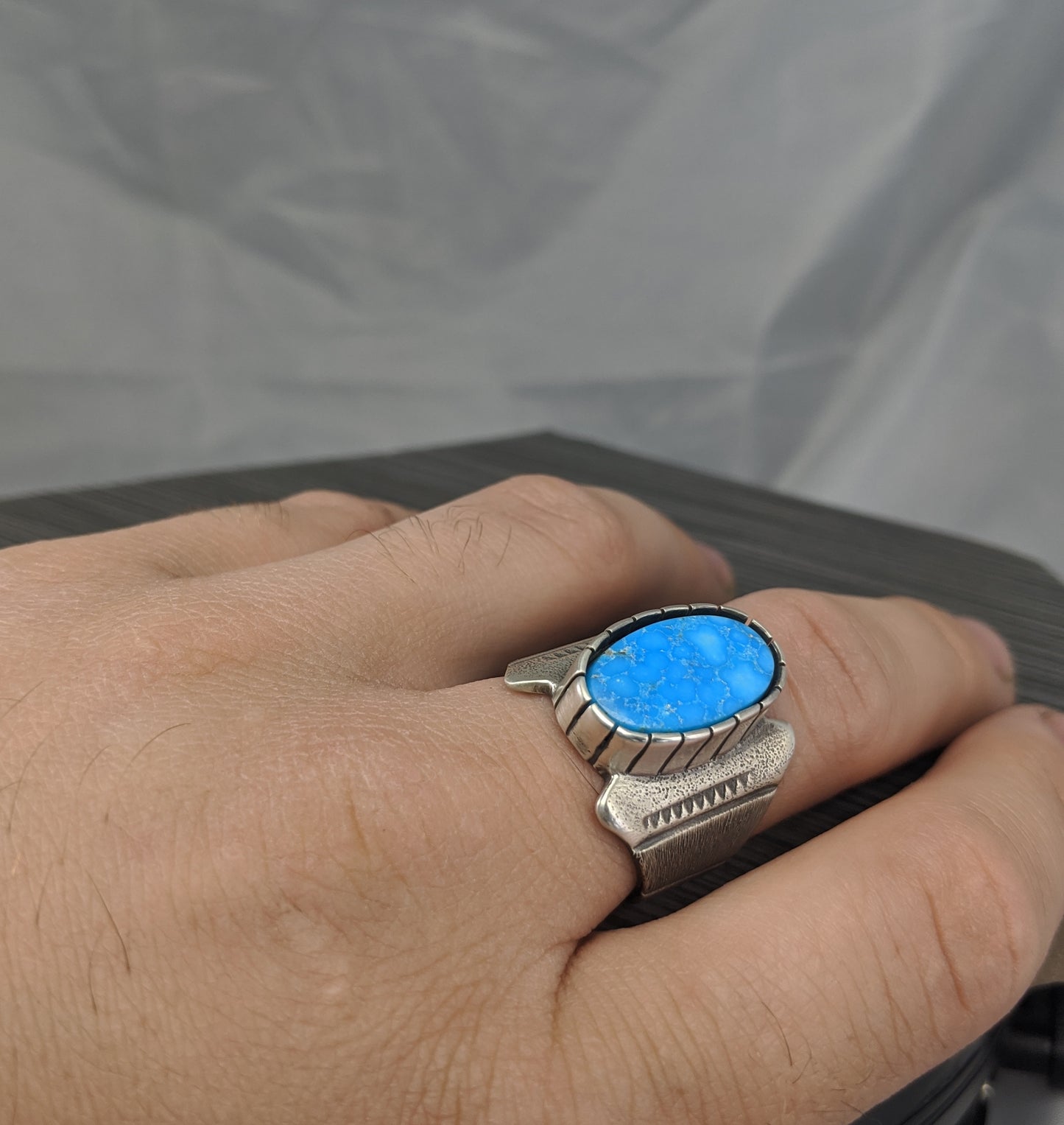 Bright Blue Kingman Fan Ring