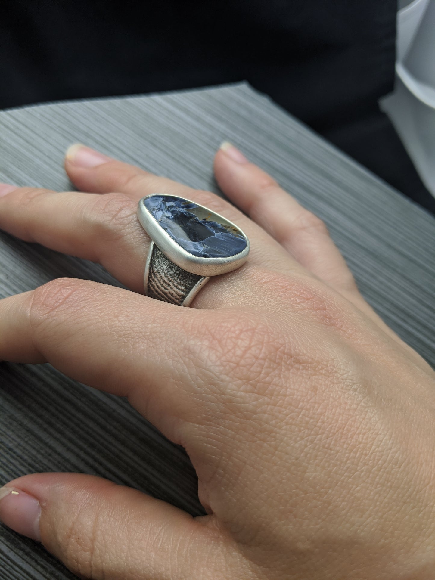 Pietersite Cuttlebone Statement Ring