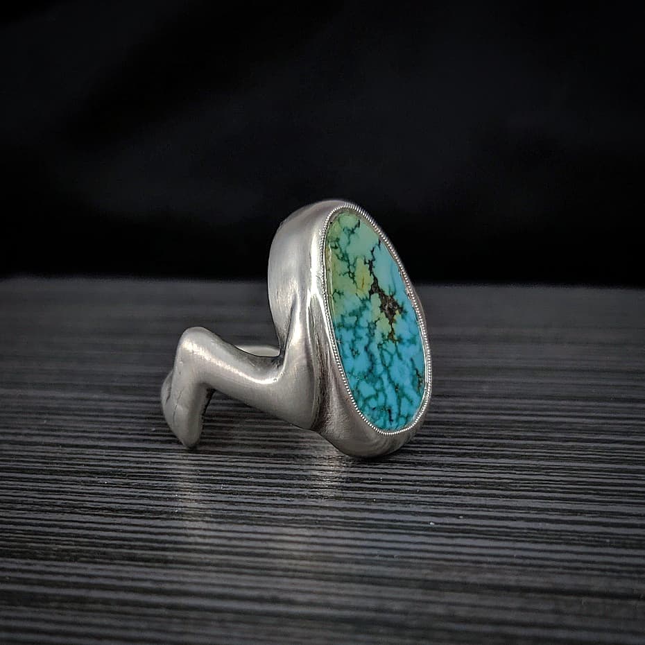 Zig-Zag Blue Moon Turquoise Ring